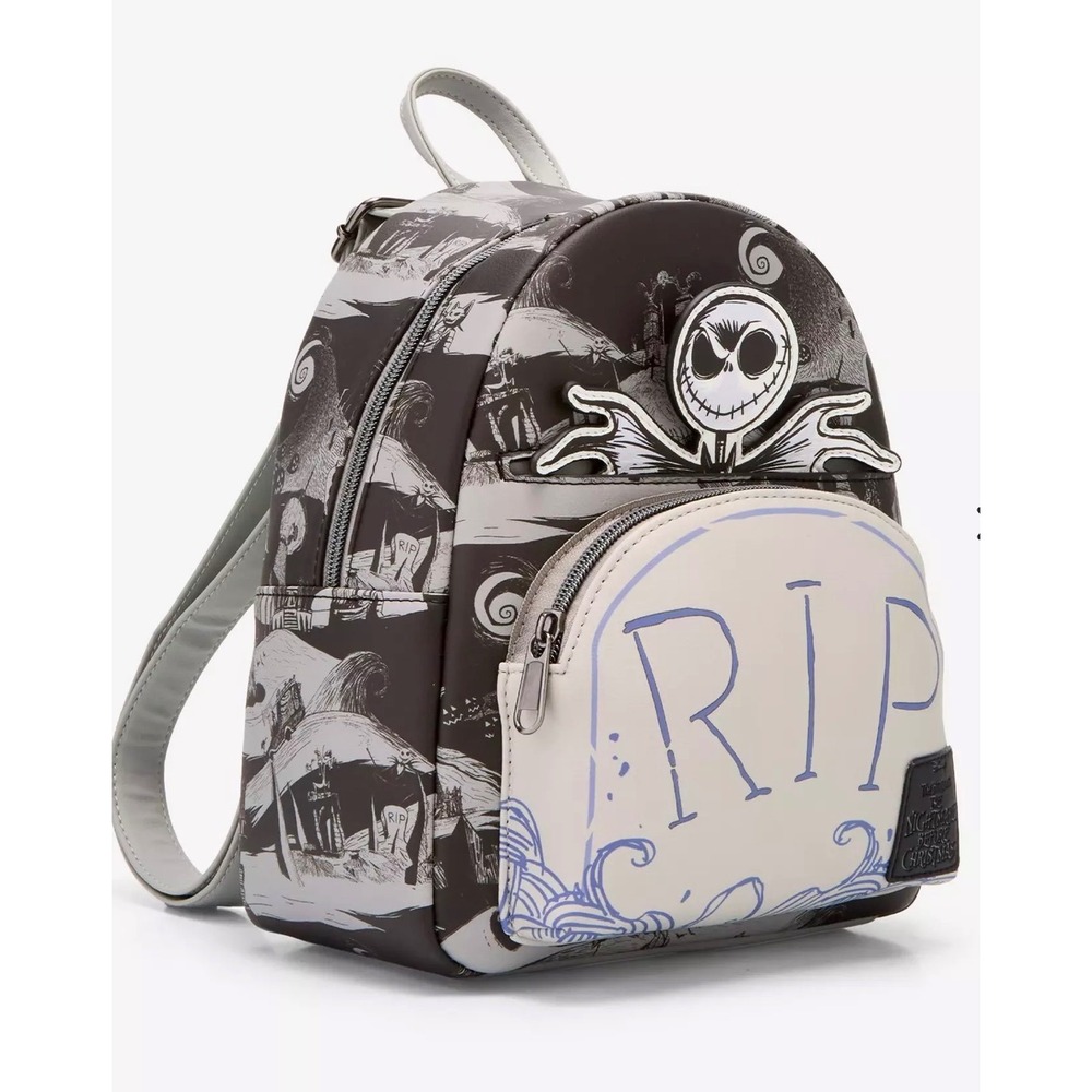 Loungefly Nightmare Before Christmas Jack Skellington Mini Backpack NWT Black - Picture 4 of 13